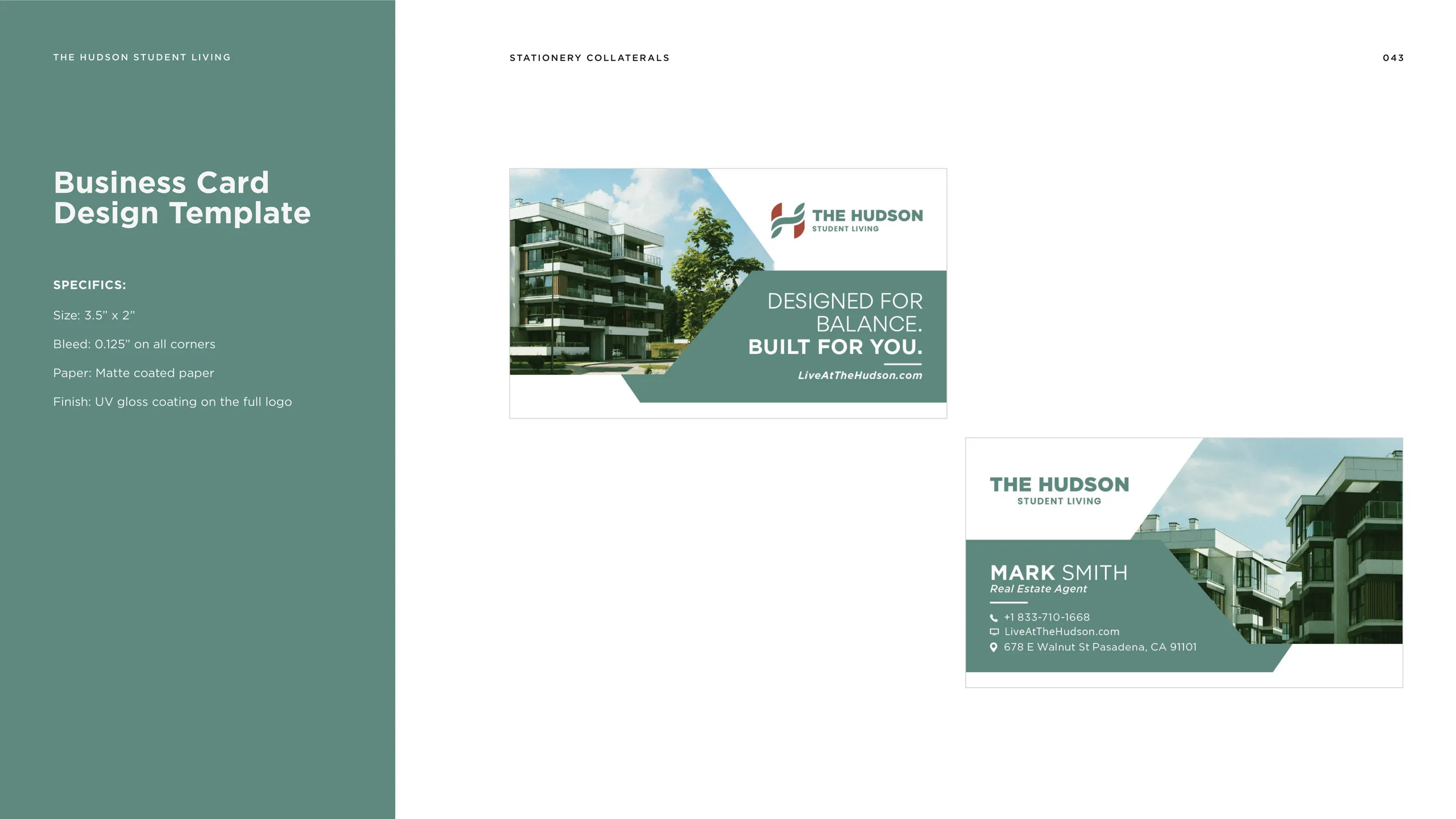 The Hudson Student Living brand identity 4